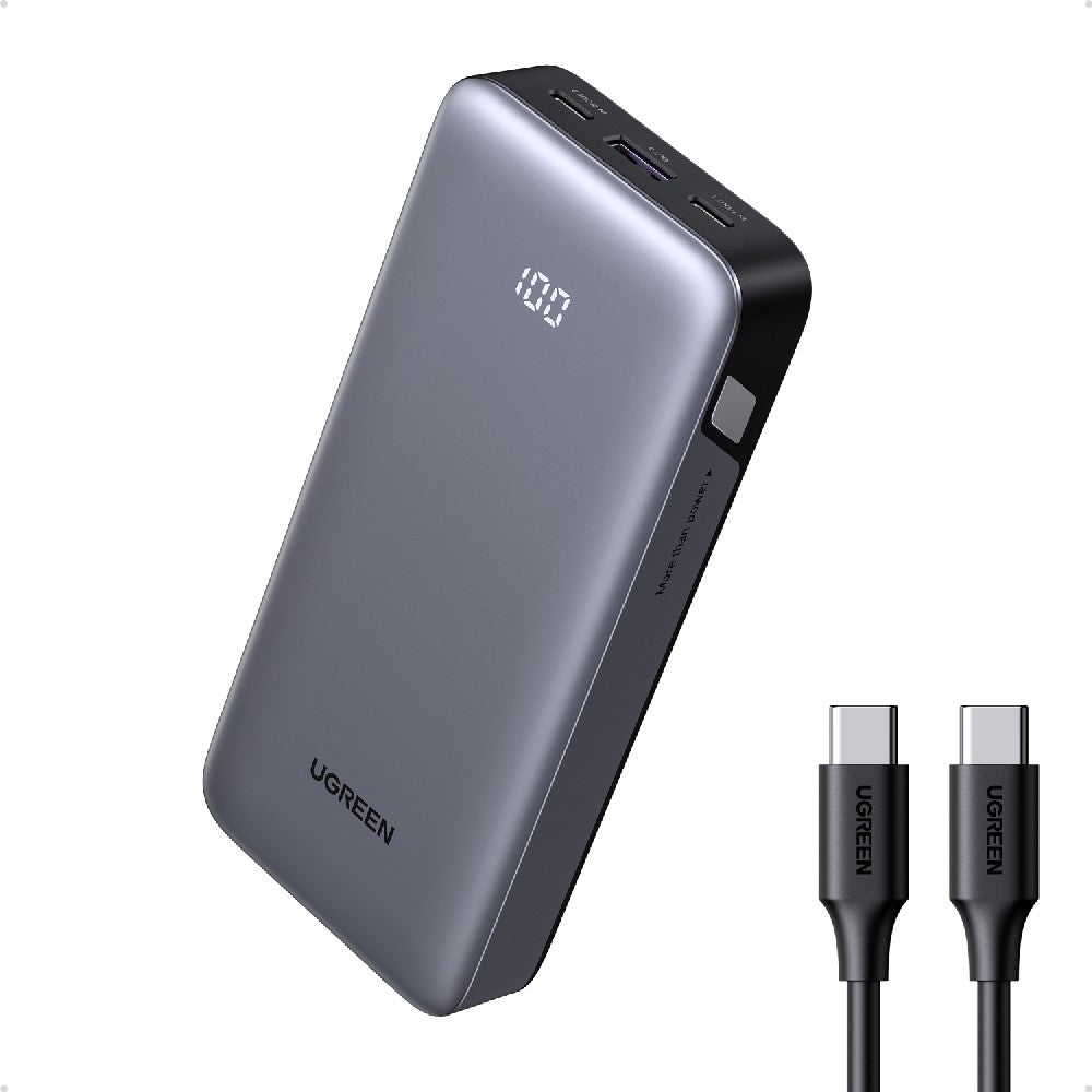 UGREEN PB532-55989B, Power Bank 20000mAh PD 30W 3 Θέσεων Γκρι - sentinet.gr
