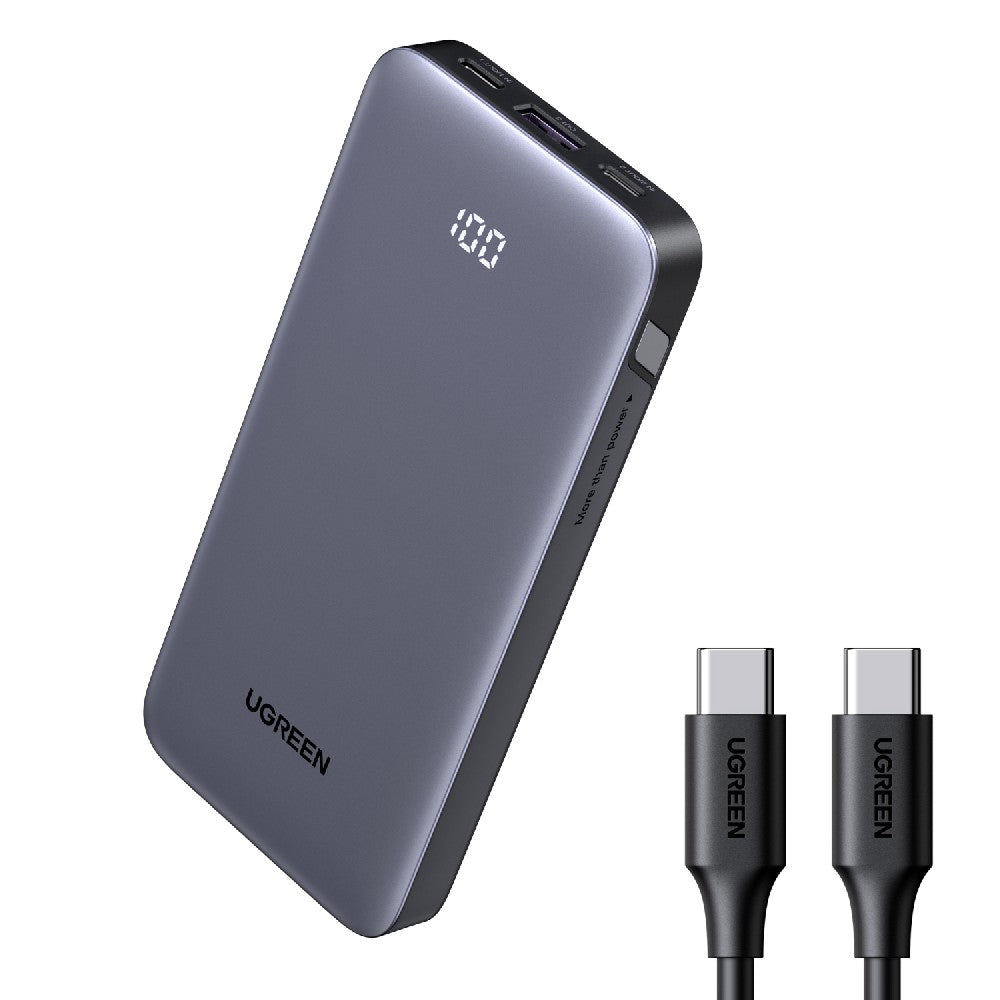 UGREEN PB535-55994B, Power Bank 10000mAh PD 30W 3 Θέσεων Γκρι - sentinet.gr