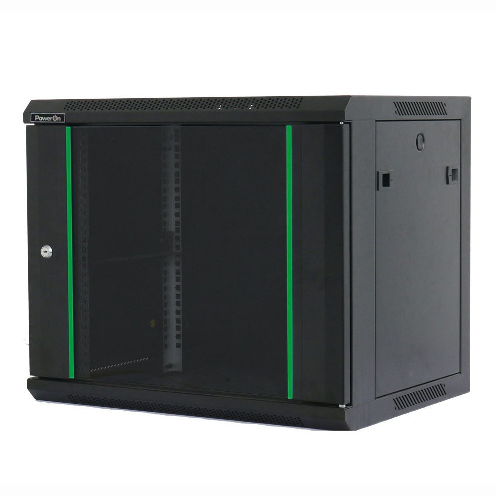 POWER ON W.6406, Rack Επιτοίχιο 6U με βάθος 450 mm (Black) - sentinet.gr
