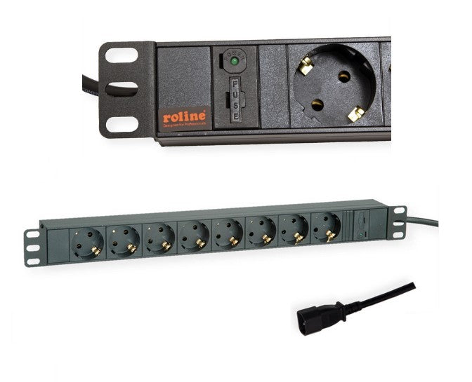 Roline Πολύπριζο 19" 8xSch ΣΕ C14 ΜΑΥΡΟ 10A (s7150) - (19.07.1623) - sentinet.gr