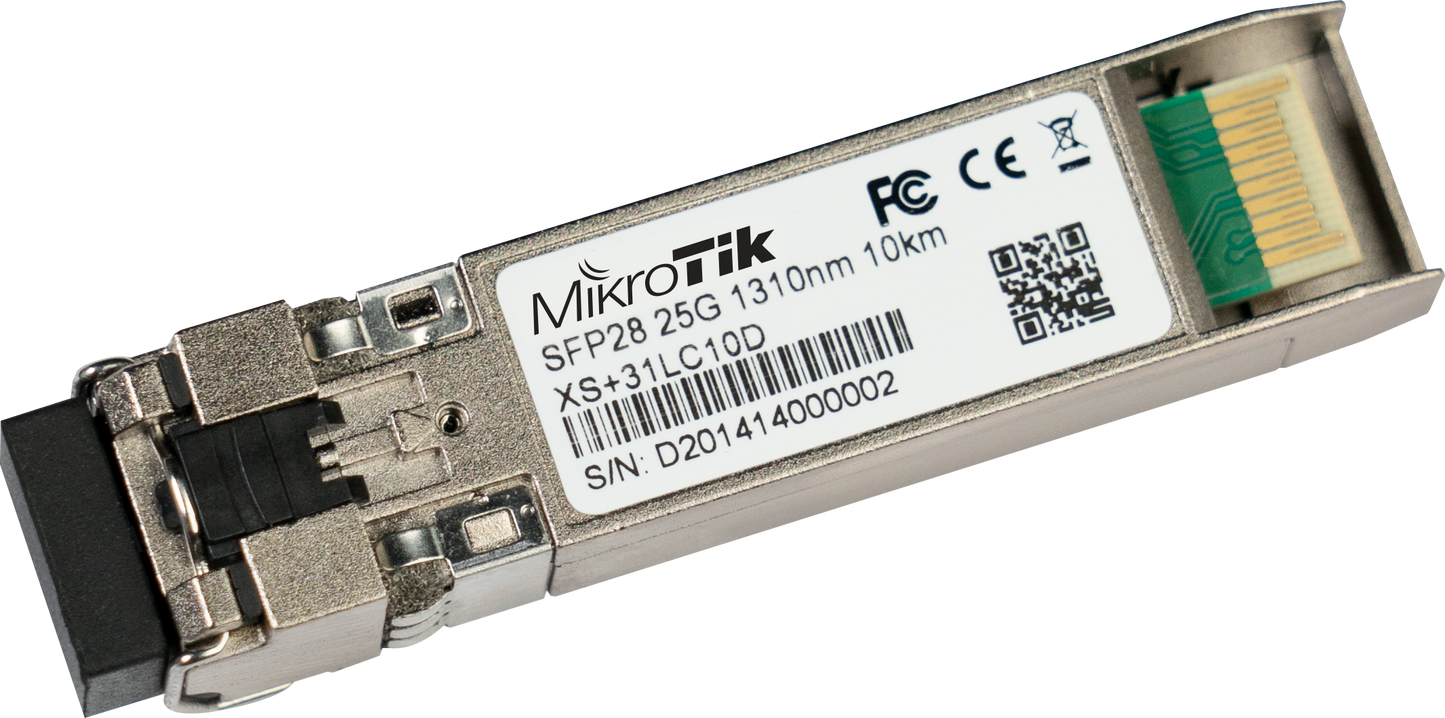 MikroTik XS+31LC10D, A combined 1.25G SFP, 10G SFP+ and 25G SFP28 module, 10km, Single Mode - sentinet.gr