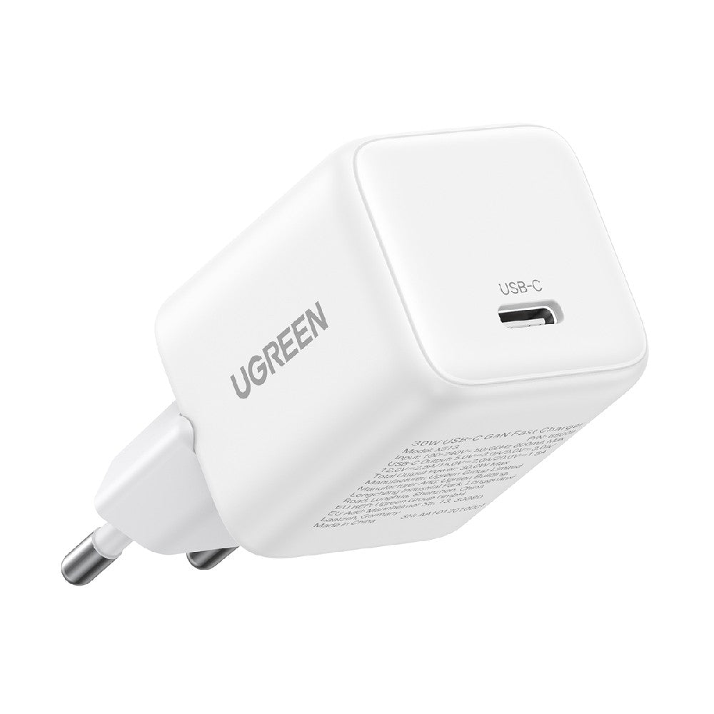 UGREEN X513-65009, Mini 30W PD GaN Tech Charger, White - sentinet.gr
