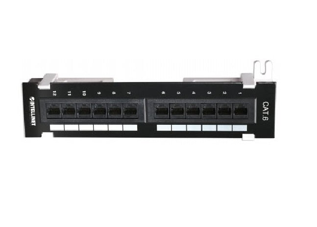 Intellinet PATCHPANEL 12 PORT CAT6 UTP ΜΑΥΡΟ ΕΠΙΤΟΙΧΟ - (560269) - sentinet.gr