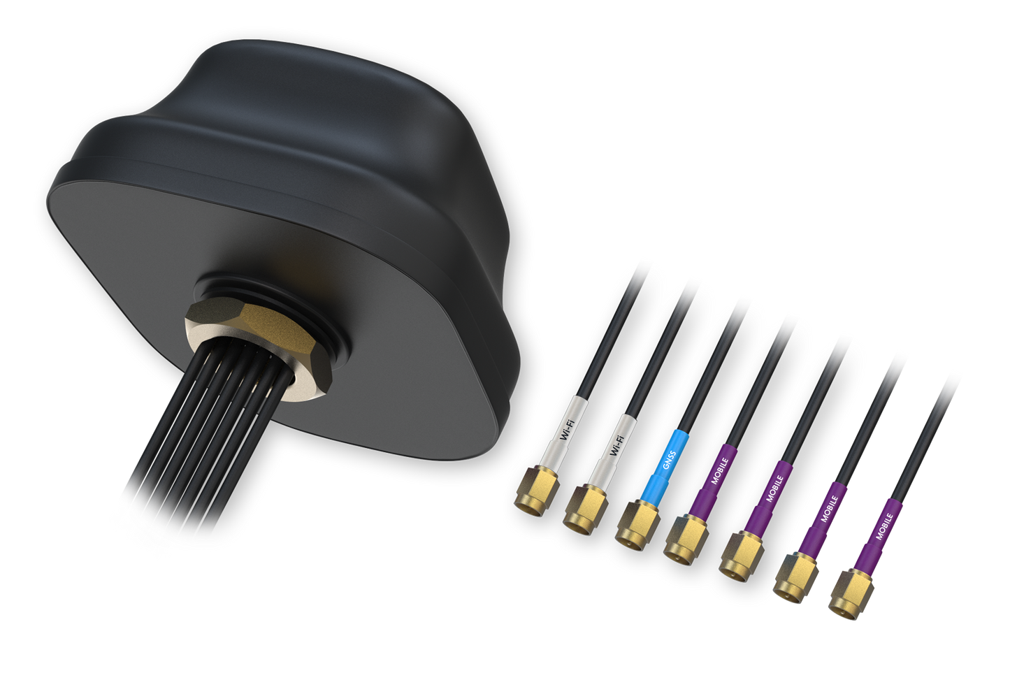 Teltonika PR1KC640, 5G Combo 4x4 3m MIMO Mobile/GNSS/WiFi Roof SMA 4.0dBi Antenna - sentinet.gr