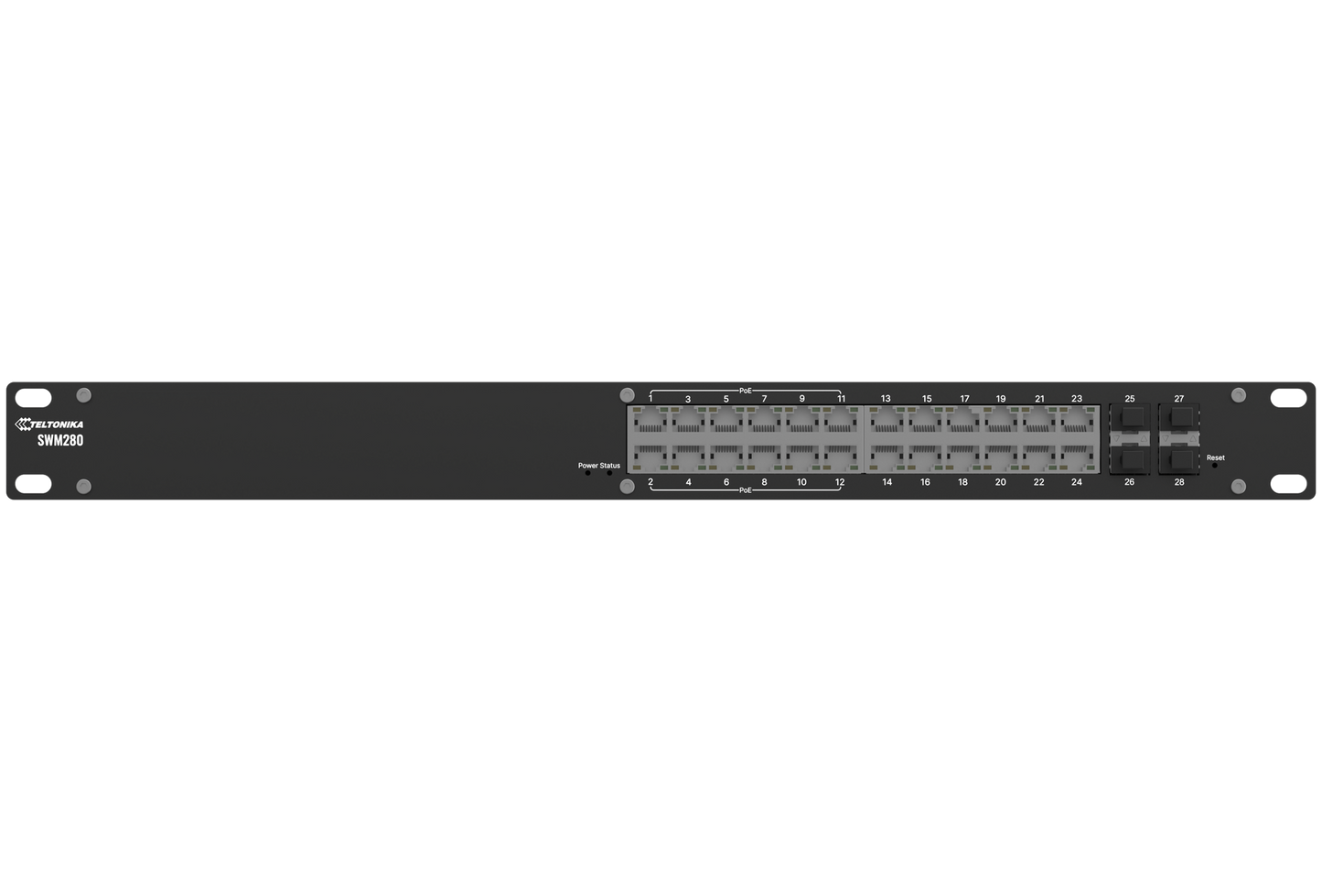 Teltonika SWM280, 24-Port Gigabit Smart Switch with 12-Port PoE+ and 4xSFP - sentinet.gr