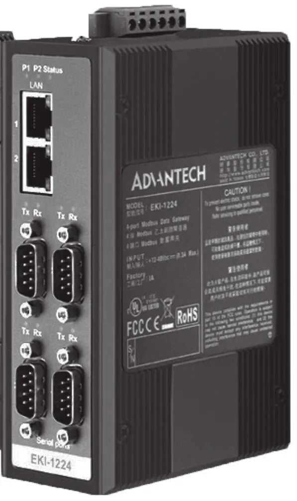 AdvanTech 4-Port Modbus to Ethernet Data Gateway - sentinet.gr