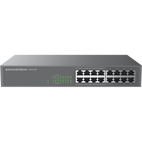 Grandstream GWN7702P, 16-Port Gigabit Unmanaged PoE Switch with 8-Port PoE+ - sentinet.gr