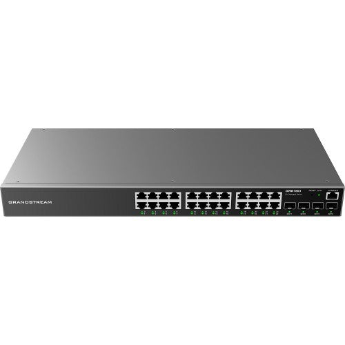 Grandstream GWN7803, Enterprise 24-Port Gigabit L2+ Managed Network Switch with 4 Gigabit SFP Uplink Ports - sentinet.gr