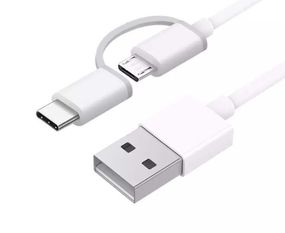 2 in 1 charging cable Micro/Type-C 2.4A 1M support QC 3.0 quick charge - sentinet.gr
