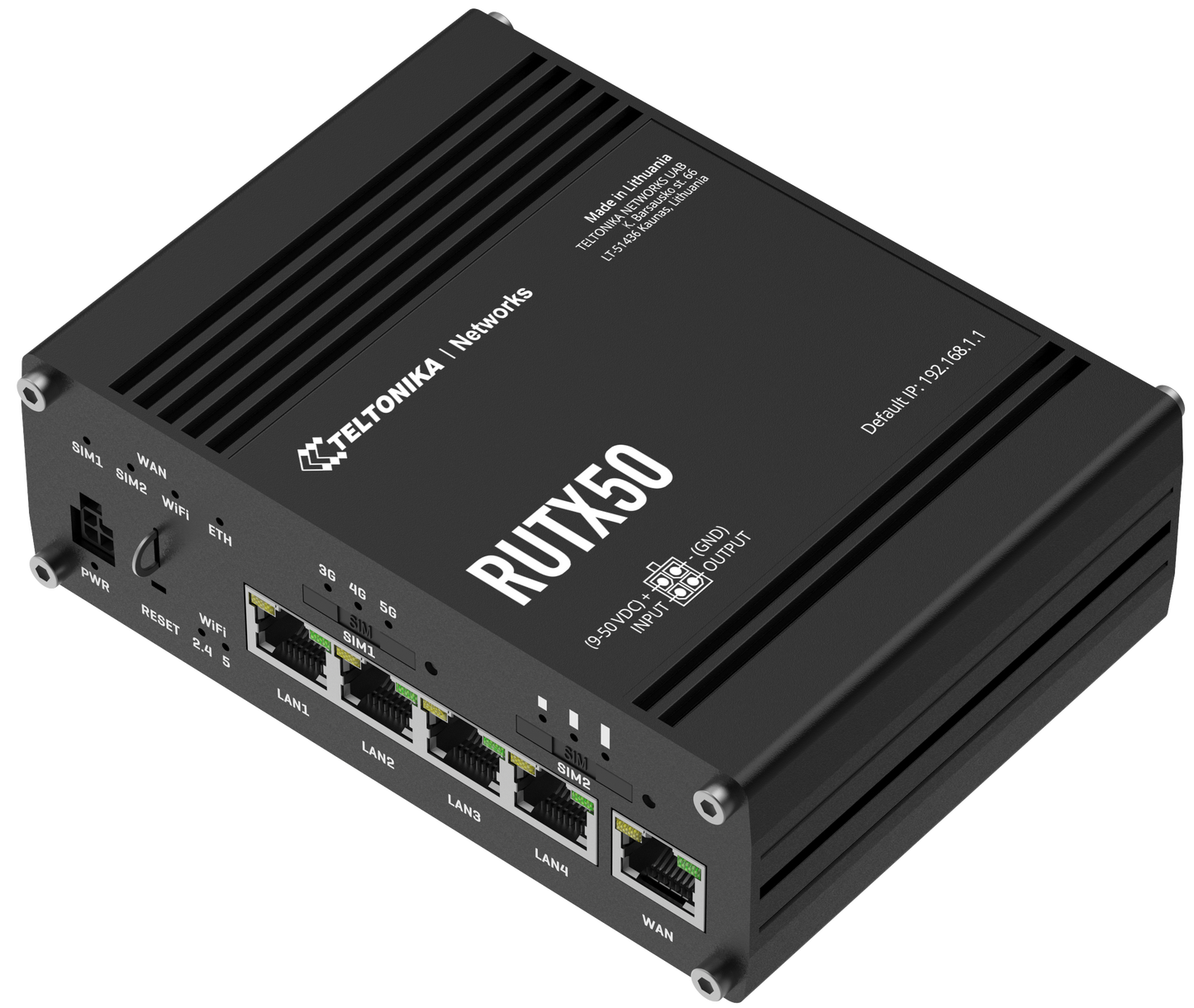 Teltonika RUTX50 Industrial 5G LTE WiFi 5 Router - sentinet.gr
