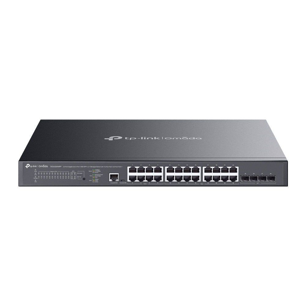 TP-Link SG3428XMPP v1.0, Omada 24-Port Gigabit and 4-Port 10GE SFP+ L2+ Managed Switch with 16-Port PoE+ & 8-Port PoE++ - sentinet.gr