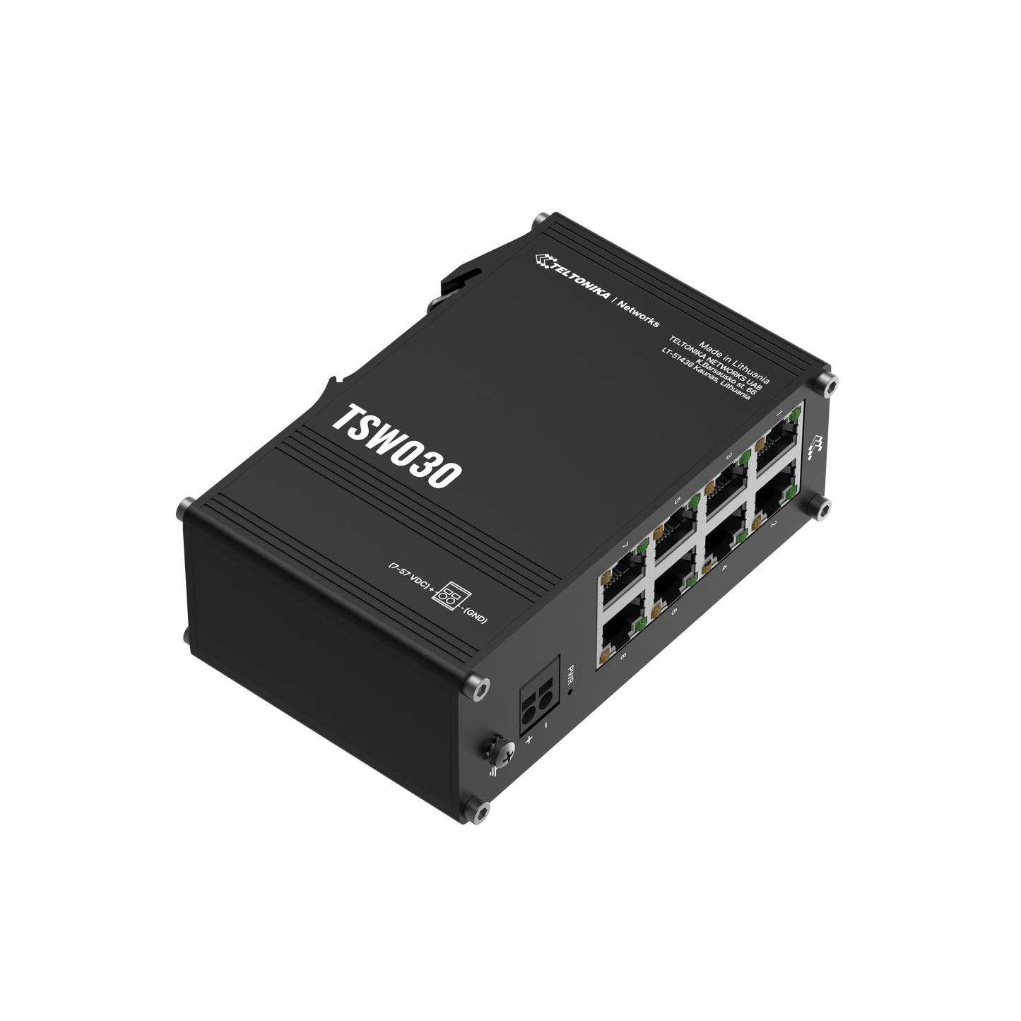 Teltonika TSW030, DIN Rail Ethernet Switch 8xEthernet - sentinet.gr