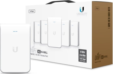Ubiquiti UAP-AC-IW-5, UniFi UAP-AC In-wall 5-pack, 1dBi, 20dBm, 300Mbps 2X2 @ 2.4GHz & 2dBi, 20dBm, 867Mbps, 2x2 @ 5GHz, 3xGigabit - sentinet.gr