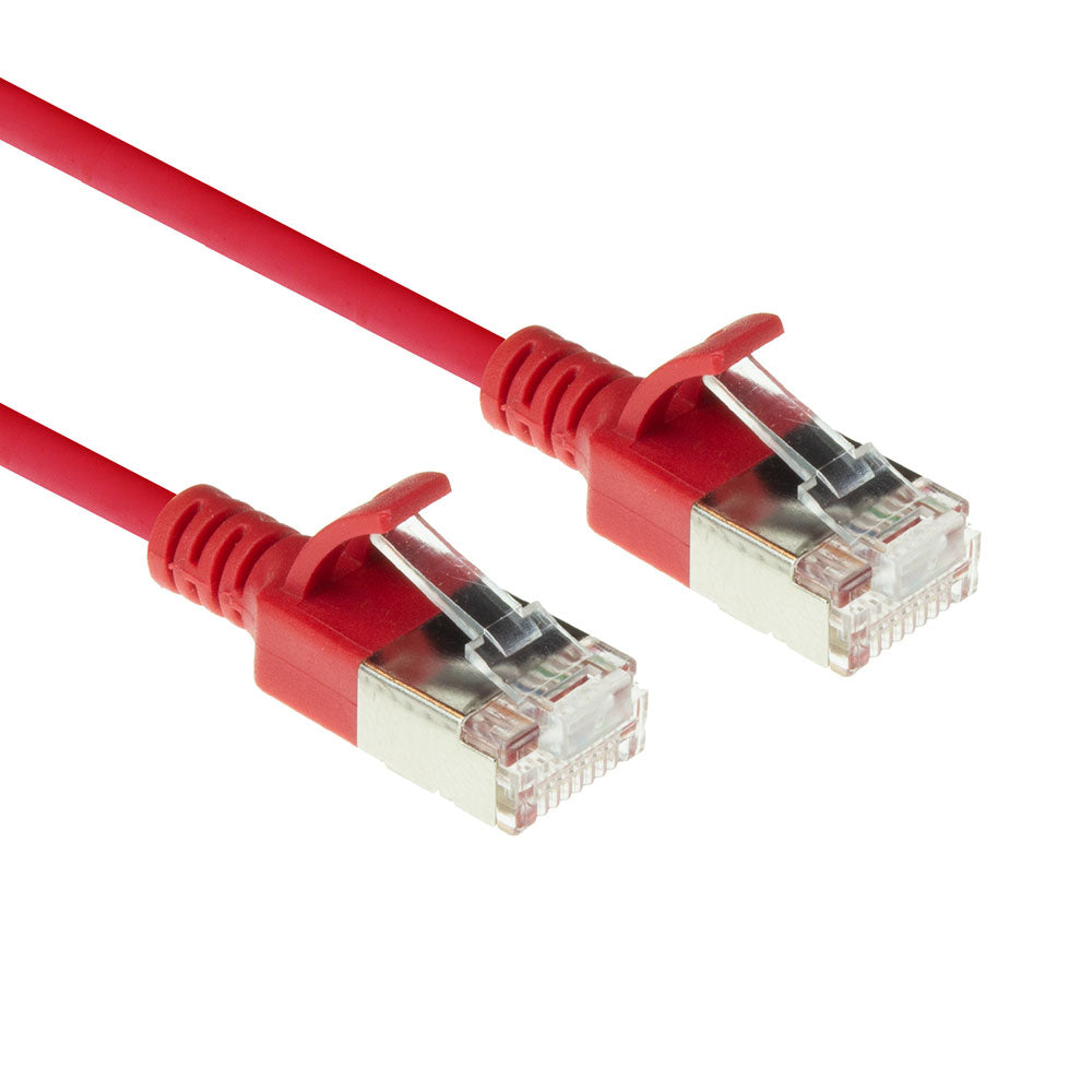 INTRONICS U/FTP Extra Slim 0.5m Cat6a Red - (DC7500) - sentinet.gr