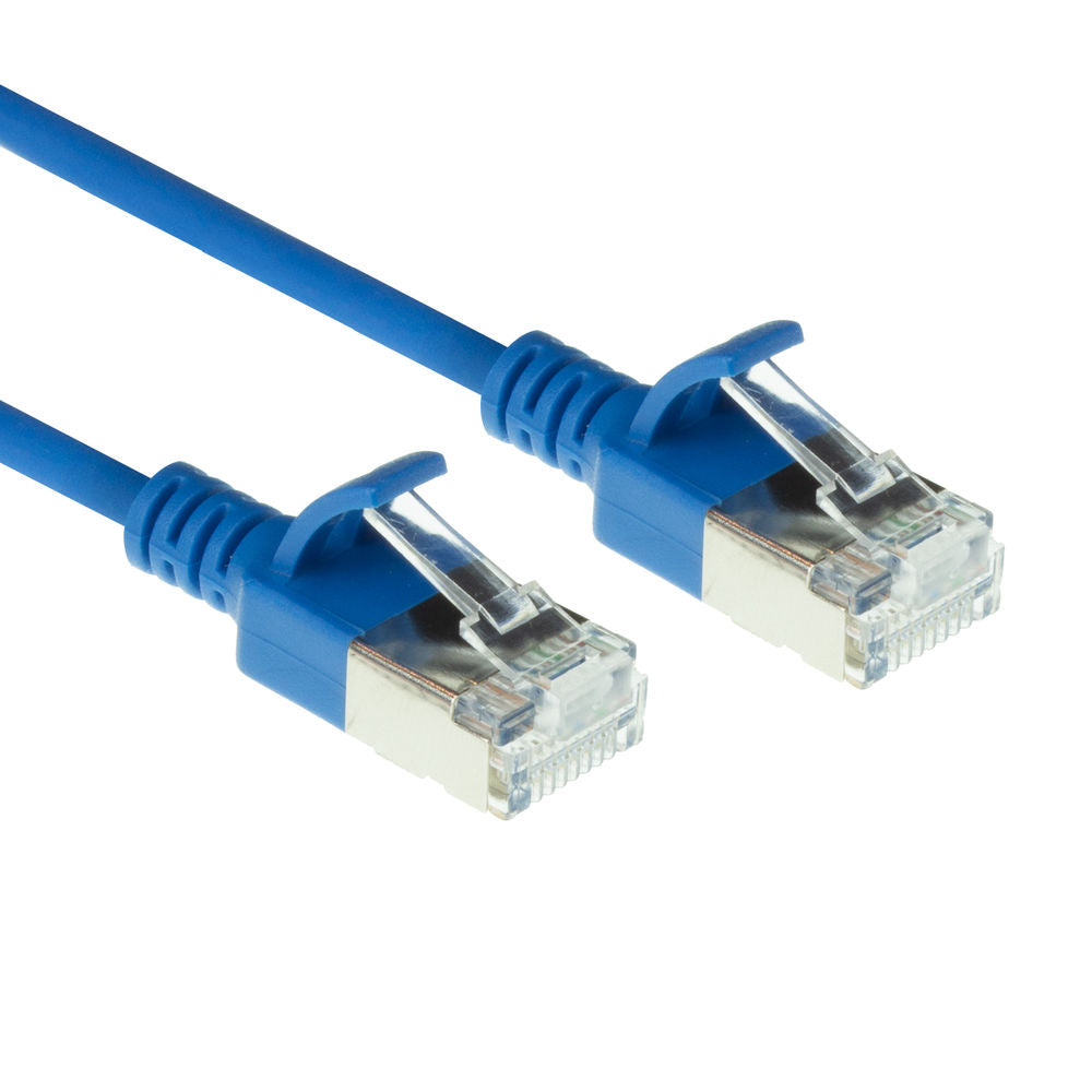 INTRONICS U/FTP Extra Slim 0.5m Cat6a Blue - (DC7600) - sentinet.gr