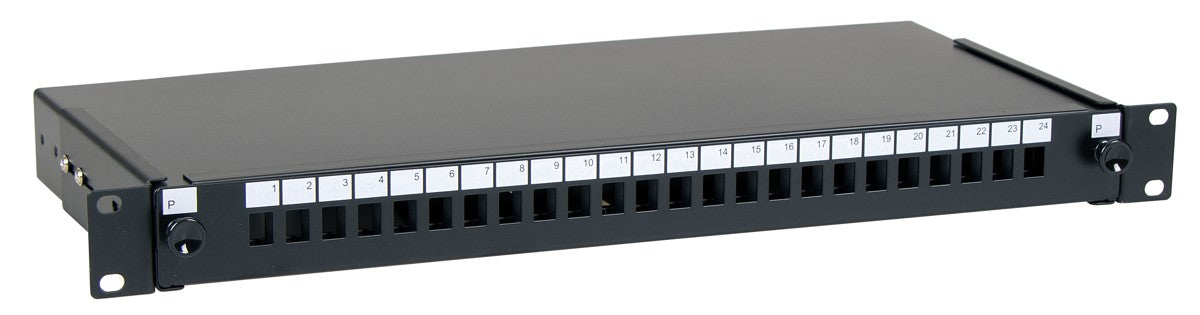 Masterlan ODF 24x SC Simplex or 24x LC Duplex, optic enclosure with patch panel and splice tray, 1U, 19", black - (ODF24SCSB2) - sentinet.gr