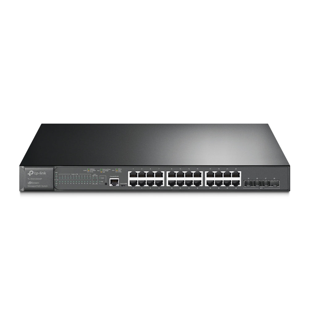 TP-Link SG3428XMP v3.20, 24-Port Gigabit and 4-Port 10GE SFP+ L2+ Managed Switch with 24-Port PoE+ - sentinet.gr