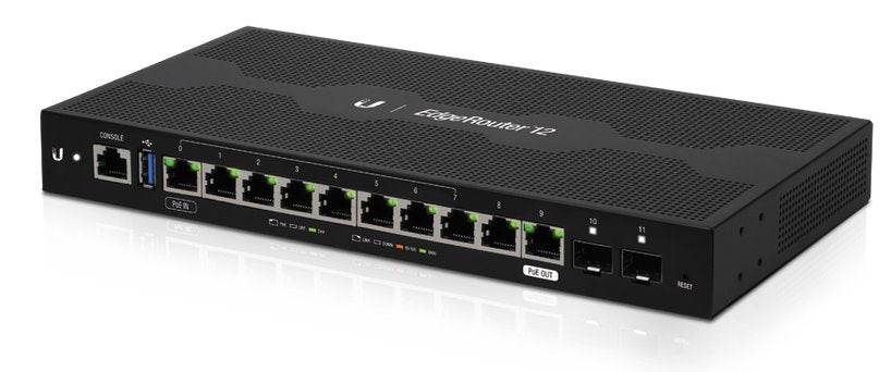 Ubiquiti ER-12, EdgeRouter 12, 1GHz Quad Core, 1GB, 10xGigabit, 2x SFP, 1x RJ45 Serial Port - sentinet.gr