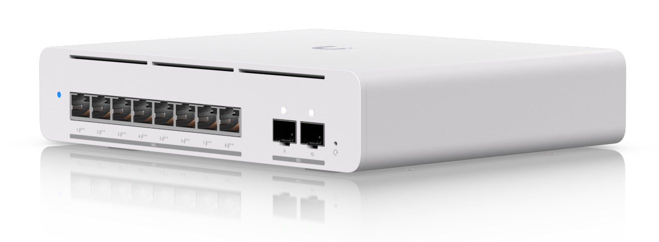 Ubiquiti USW-Pro-XG-8-PoE, UniFi Pro XG 8 PoE Etherlighting Switch, 8x10Gbps PoE++, 2xSFP+, Layer 3, 155W PoE Budget - sentinet.gr