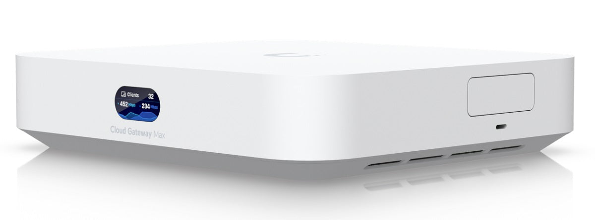 Ubiquiti UCG-Max, UniFi Cloud Gateway Max, QuadCore 1.5GHz, 3GB, 1x2.5Gbps Wan, 4x 2.5Gbps Lan, 512GB SSD Storage - sentinet.gr