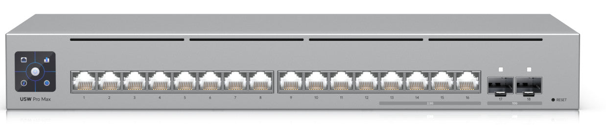 Ubiquiti USW-Pro-Max-16, UniFi Etherlighting Switch, 12xGigabit, 4x2.5Gbps, 2xSFP+ - sentinet.gr