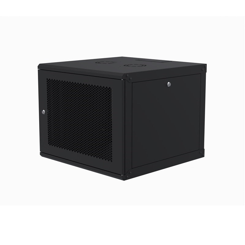 ELEGANT Rack Επιτοίχιο 16U με βάθος 600mm Black Διάτρητη πόρτα Flat Pack - (ELGW16U6060BL911D) - sentinet.gr