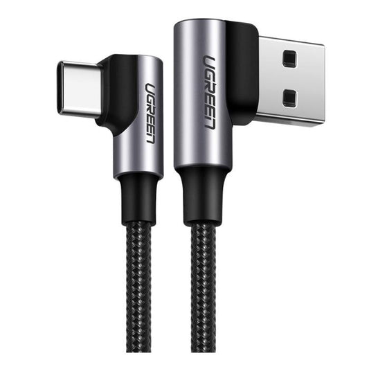 UGREEN US176-20857, Right Angle USB-A to USB-C Cable (SpaceGray) 3A 2m - sentinet.gr