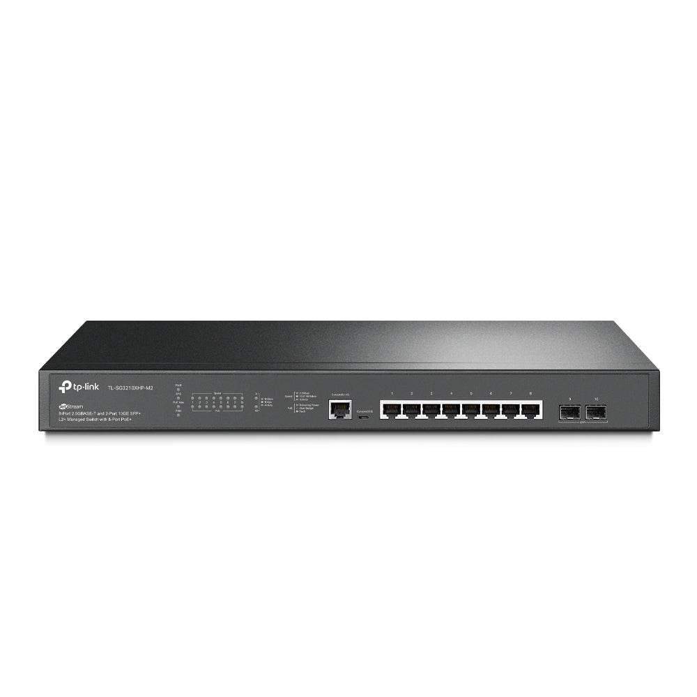 TP-Link SG3210XHP-M2 v3.0, 8-Port 2.5G BASE-T and 2-Port 10GE SFP+ L2+ Managed Switch with 8-Port PoE+ - sentinet.gr