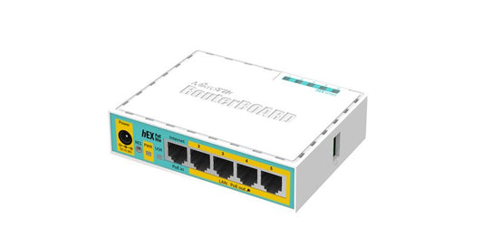 MikroTik RB750UPr2, hEX PoE lite, 650MHz, 64MB, 5xEthernet, PoE output for four ports, USB, L4 - sentinet.gr