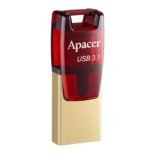 APACER AH180, USB 3.2 Gen & Type-C Dual Flash Drive AH180 64GB Red RP - sentinet.gr