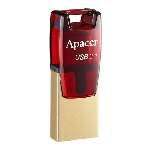 APACER AH180, USB 3.2 Gen & Type-C Dual Flash Drive AH180 64GB Red RP - sentinet.gr