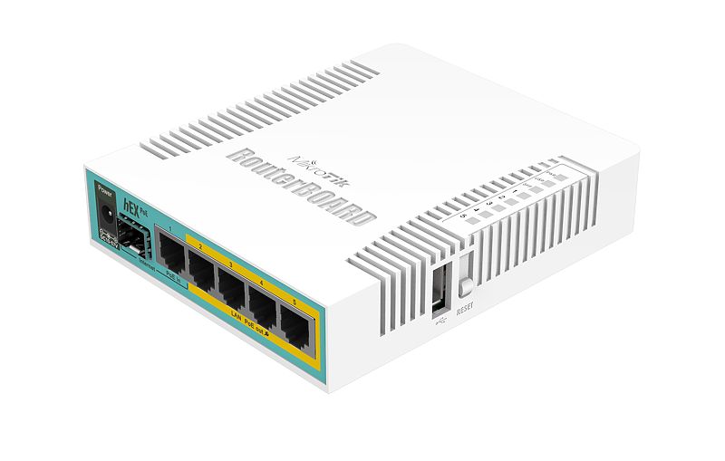 MikroTik RB960PGS, hEX PoE, 800MHz, 128MB, 5xGigabit, 1xSFP, PoE output for four ports, USB, L4 - sentinet.gr