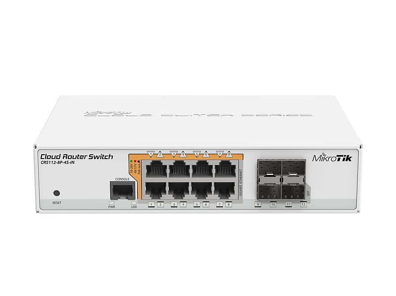 MikroTik CRS112-8P-4S-IN, 400MHz, 128MB, 8xGigabit, 4xSFP, PoE output for 8 ports, L5 - sentinet.gr