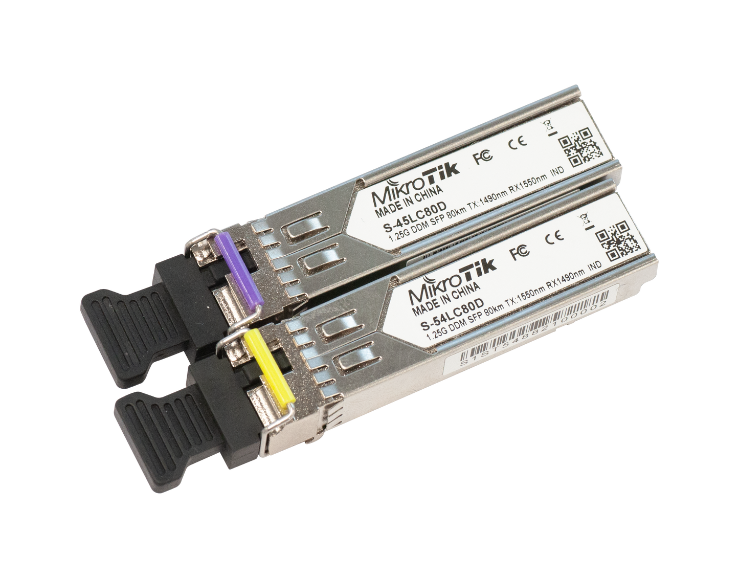 MikroTik S-4554LC80D, Pair of SFP 1.25G module for 80km links with Single LC-connectors, Single Mode - sentinet.gr