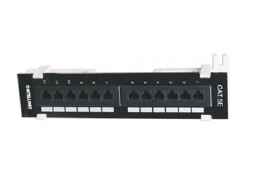 Intellinet PATCHPANEL 12 PORT CAT5e UTP ΜΑΥΡΟ ΕΠΙΤΟΙΧΟ - (162470) - sentinet.gr