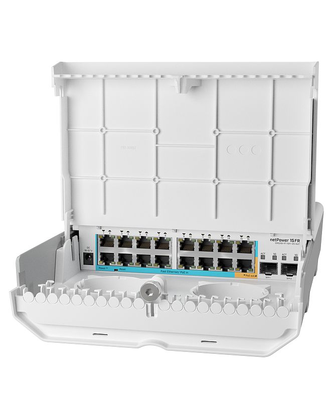 MikroTik CRS318-1Fi-15Fr-2S-OUT, netPower 15FR, 800MHz, 256MB, 16x10/100Mbps, 2xSFP, 1xPoE-Out, L5 - sentinet.gr