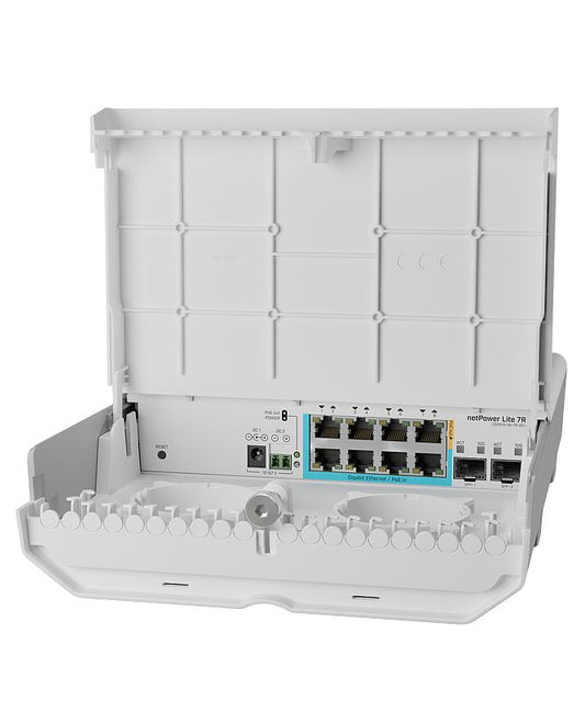 MikroTik CSS610-1Gi-7R-2S+OUT, netPower Lite 7R, 7xGigabit Reverse PoE, 1xGigabit PoE Out, 2x SFP+, SwitchOS - sentinet.gr