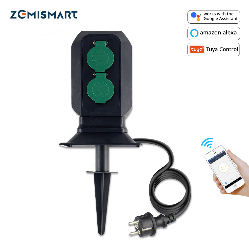 Zemismart Outdoor EU WiFi Smart Power Socket Waterproof Plug and Socket working with Amazon Echo (ZMOP) - sentinet.gr