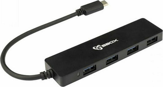 Sbox USB-C Male 4-Port USB 3.1 Hub - (H-404C) - sentinet.gr