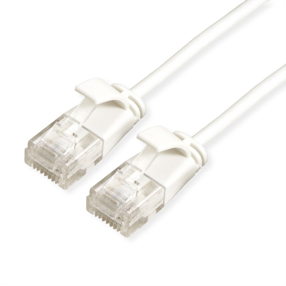 Roline UTP 0.5m Cat6a White Slim LSZH - (21.15.0980) - sentinet.gr