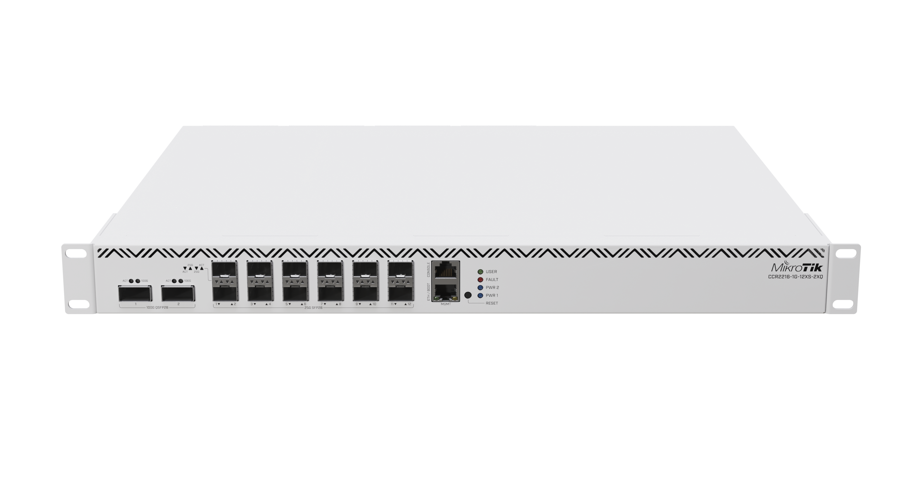 MikroTik CCR2216-1G-12XS-2XQ, 16x 2.0GHz, 16GB, 12xSFP28, 2xQSF28, 1xGigabit, Dual PSU, L6 - sentinet.gr