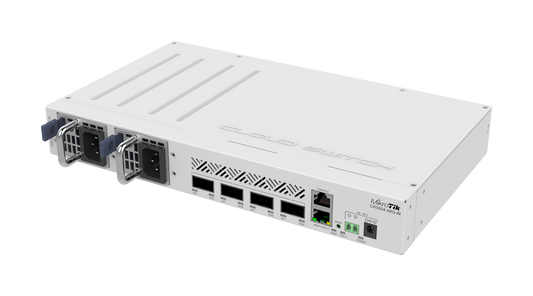MikroTik CRS504-4XQ-IN, 650MHz, 64MB, 4x100G QSFP28, 1xEthernet, Dual PSU, L5 - sentinet.gr