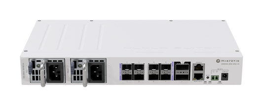 MikroTik CRS510-8XS-2XQ-IN, 650MHz, 128MB, 8x25G SFP28, 2x100G QSFP28, 1xEthernet, PoE in, Dual PSU, L5 - sentinet.gr