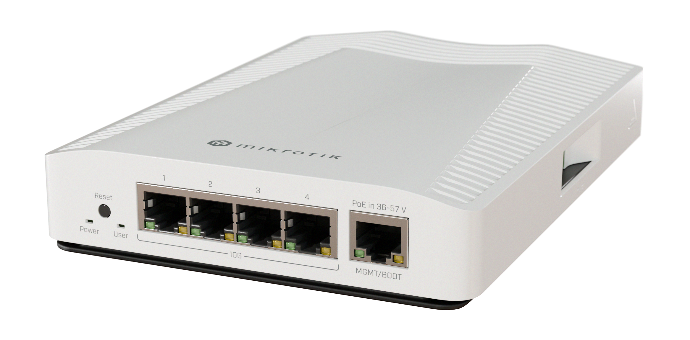 MikroTik CRS304-4XG-IN, Dual Core 1.2GHz, 512MB, 4x10G Ethernet, 1xGigabit, PoE in 802.3af/at, 2x DC jack for redundancy, Din Rail, L5 - sentinet.gr