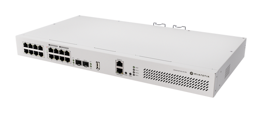 MikroTik CRS418-8P-8G-2S+RM, Quad-Core 2.2GHz, 1GB, 17xGigabit, 2xSFP+, 8x PoE+ 802.3at/af, 1xUSB, Dual PSU, L5 - sentinet.gr