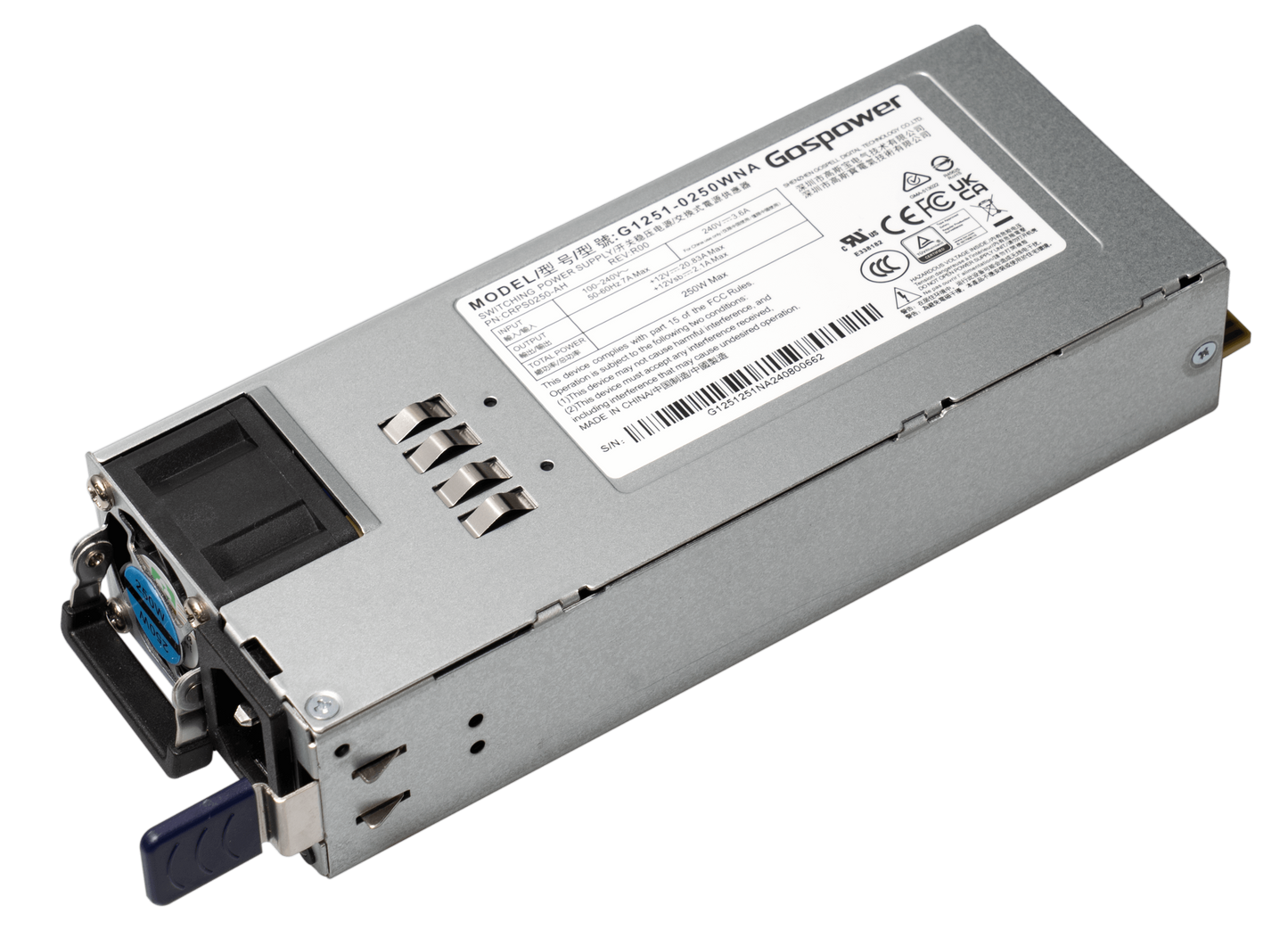 MikroTik G1251-0250WNA, Replacement 250W hot-swap power supply for the CRS812 DDQ - sentinet.gr