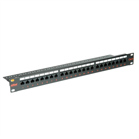 Roline Patchpanel 24p CAT6 UTP - Black - (26.11.0362) - sentinet.gr