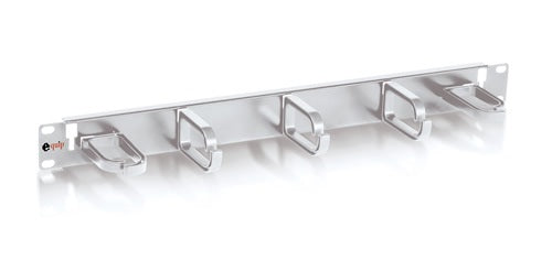 Equip 327312 19" Cable Holder Panel with 5 holder, 1U, grey - sentinet.gr