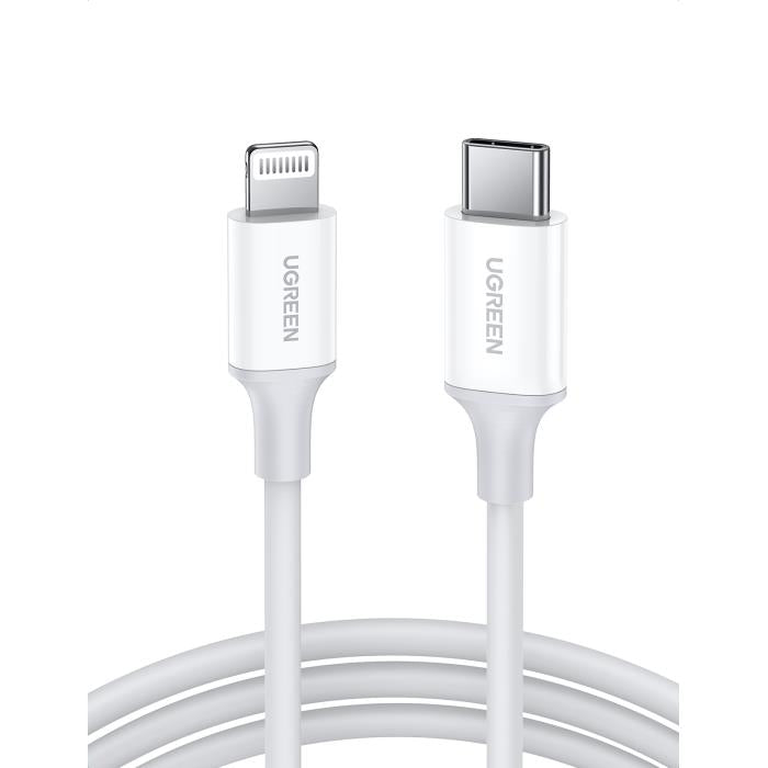 UGREEN US171-10493, MFi USB-C to Lightning Cable 60W White 1m - sentinet.gr