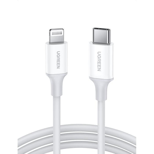 UGREEN US171-10493, MFi USB-C to Lightning Cable 60W White 1m - sentinet.gr